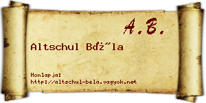 Altschul Béla névjegykártya
